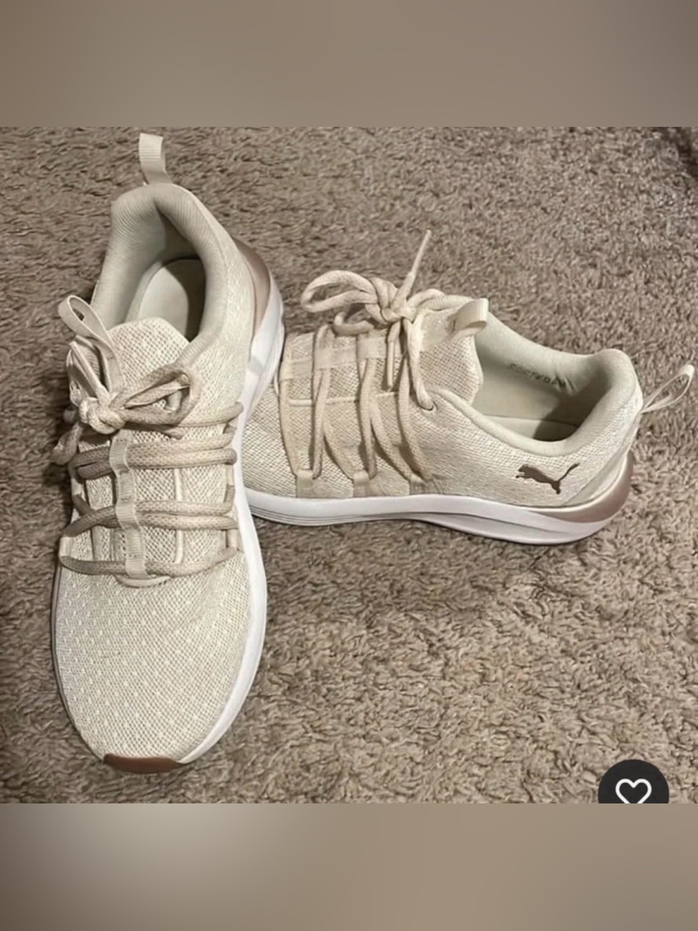 Puma Women’s Neutral Beige Knit Sneakers with memory foam insoles